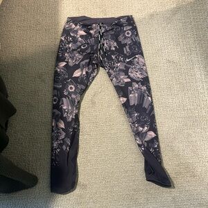 Nike Pink/Purple floral running leggings size M